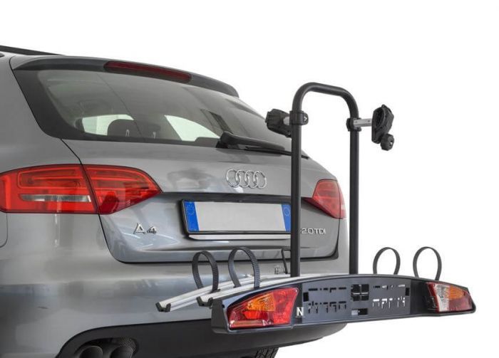Náhled produktu - Nosič 2 jízdních kol Menabo Merak Tilting (type K) sklopný + adaptér na 3. kolo