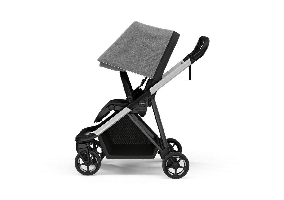 Náhled produktu - Kočárek Thule Shine Grey Melange on Aluminum  + korbička