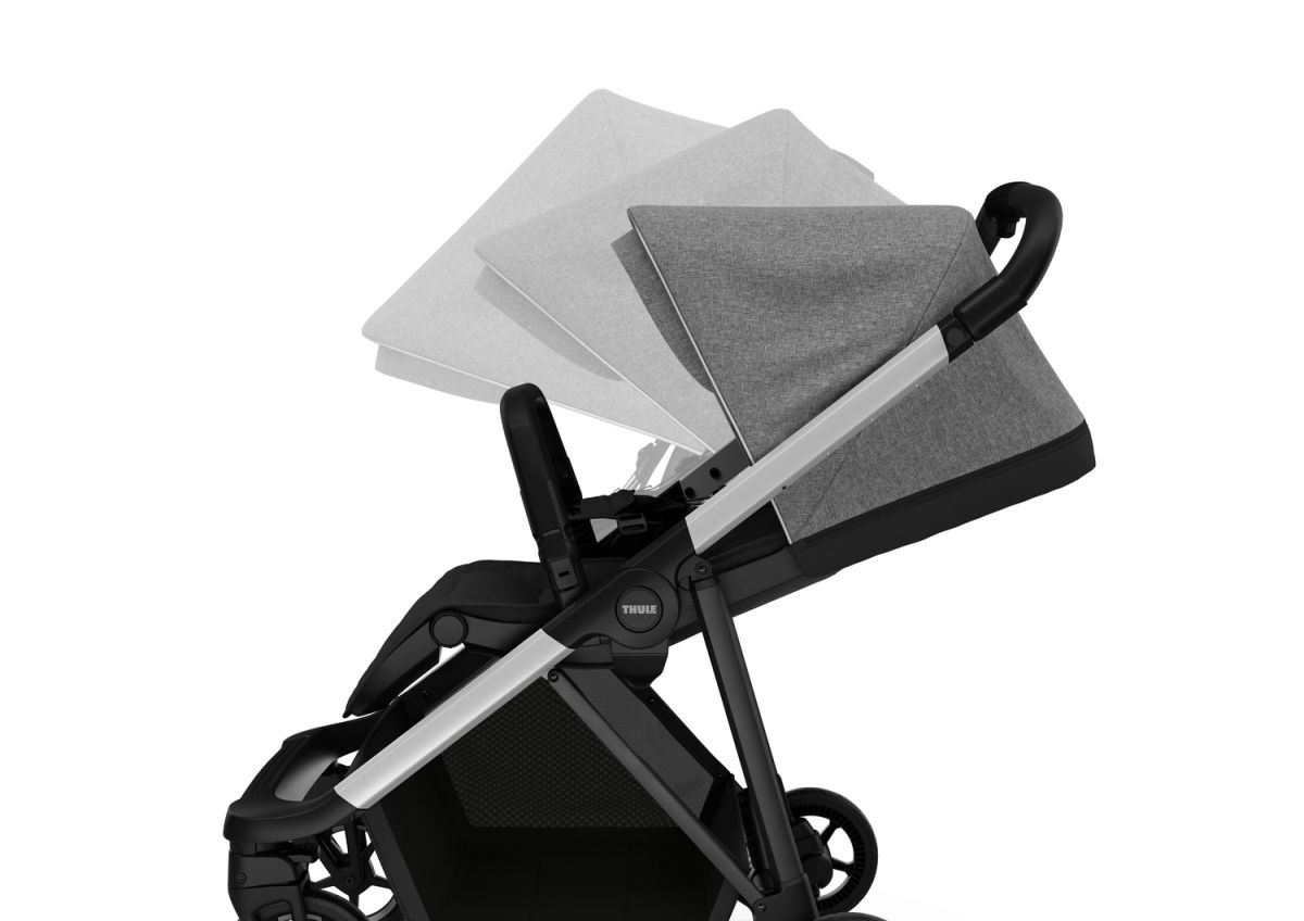 Náhled produktu - Kočárek Thule Shine Grey Melange on Aluminum  + korbička