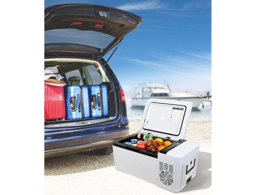 Náhled produktu - Autochladnička / mraznička / lednice kompresorová / chladící box do auta Aroso 12V/24V/230V 15l -18°