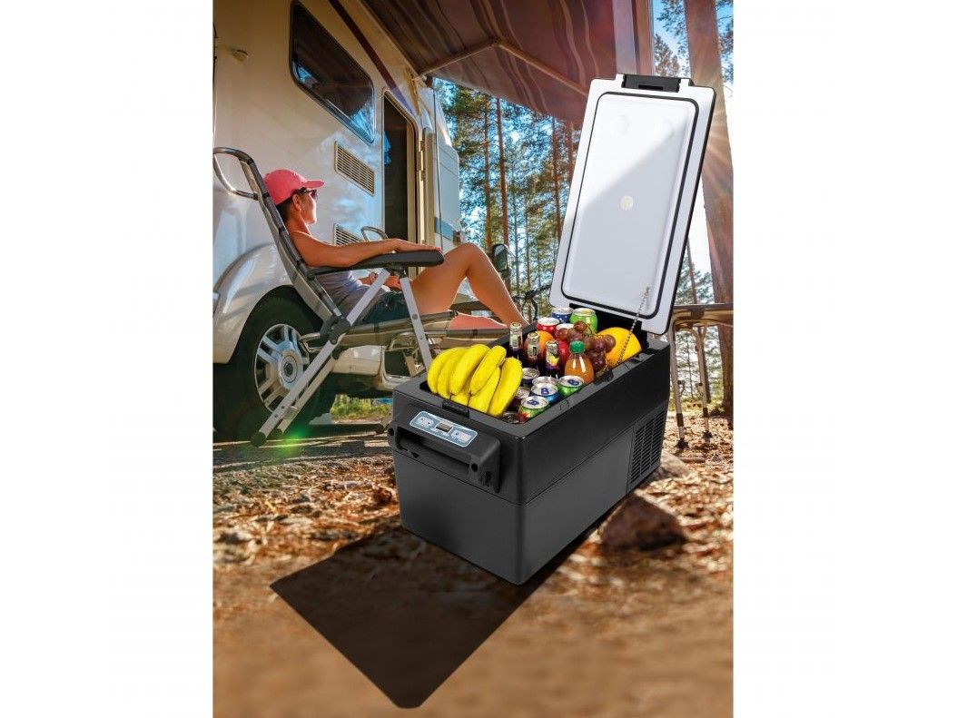 Náhled produktu - Autochladnička / mraznička / lednice kompresorová / chladící box do auta Aroso 12V/24V/230V 32l -20°