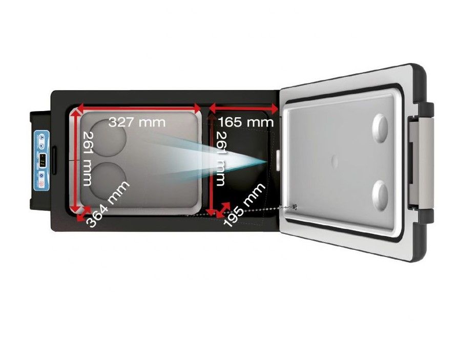 Náhled produktu - Autochladnička / mraznička / lednice kompresorová / chladící box do auta Aroso 12V/24V/230V 42l -20°