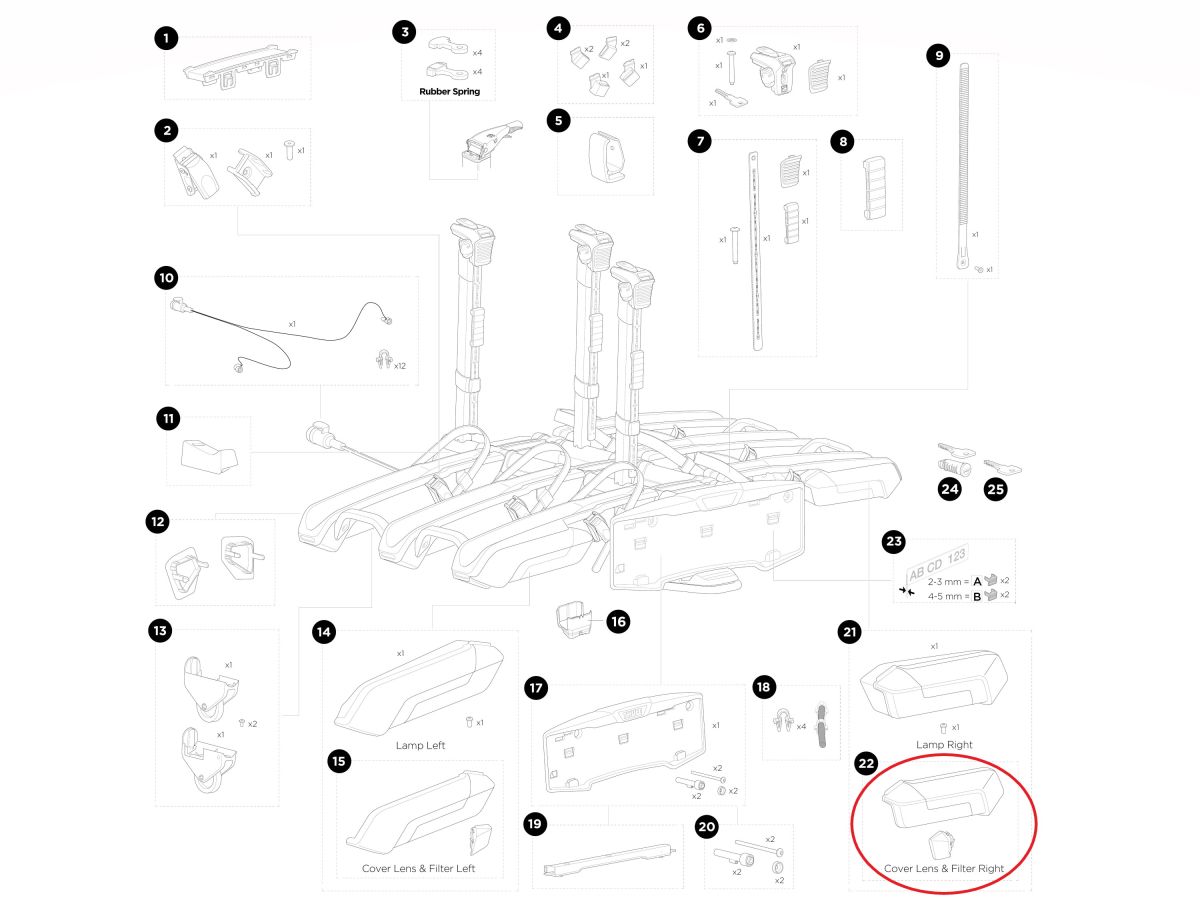 Náhled produktu - Thule Lamp Lens/Filters Right 55026