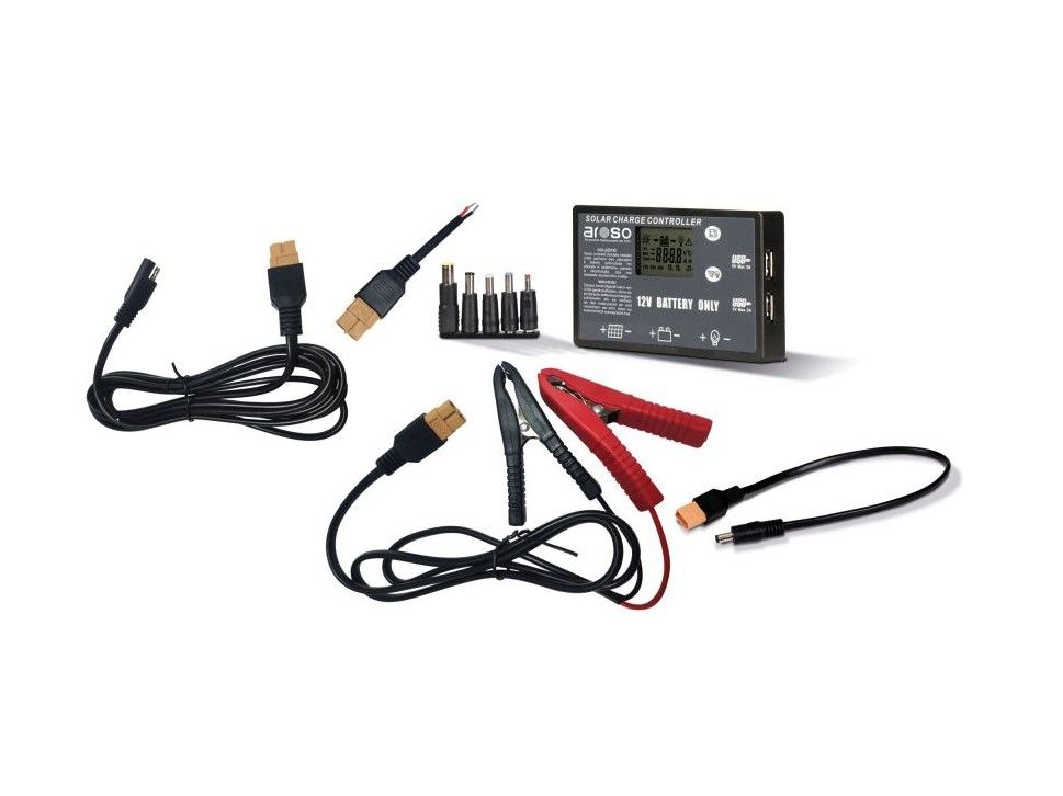 Náhled produktu - Solární panel rozkládací přenosný s PWM regulátorem 110W 12V/24V 106x73cm - do auta / na kempování