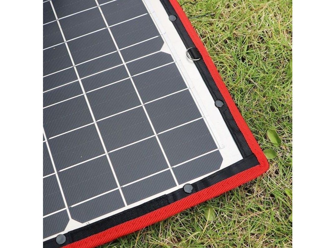 Náhled produktu - Solární panel rozkládací přenosný s PWM regulátorem 110W 12V/24V 106x73cm - do auta / na kempování