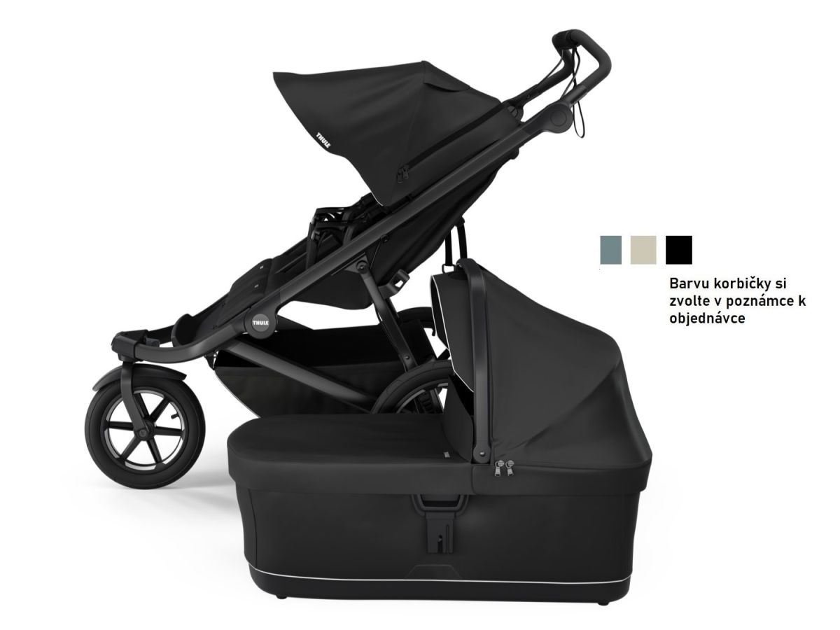 Náhled produktu - Thule Urban Glide 3 Double Black + adaptéry na autosedačku + hluboká korba (libovolná barva)