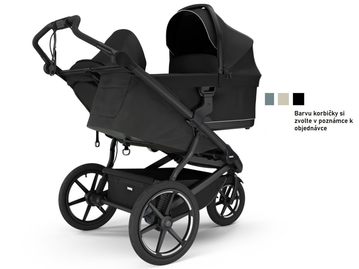 Náhled produktu - Thule Urban Glide 3 Double Black + adaptéry na autosedačku + hluboká korba (libovolná barva)