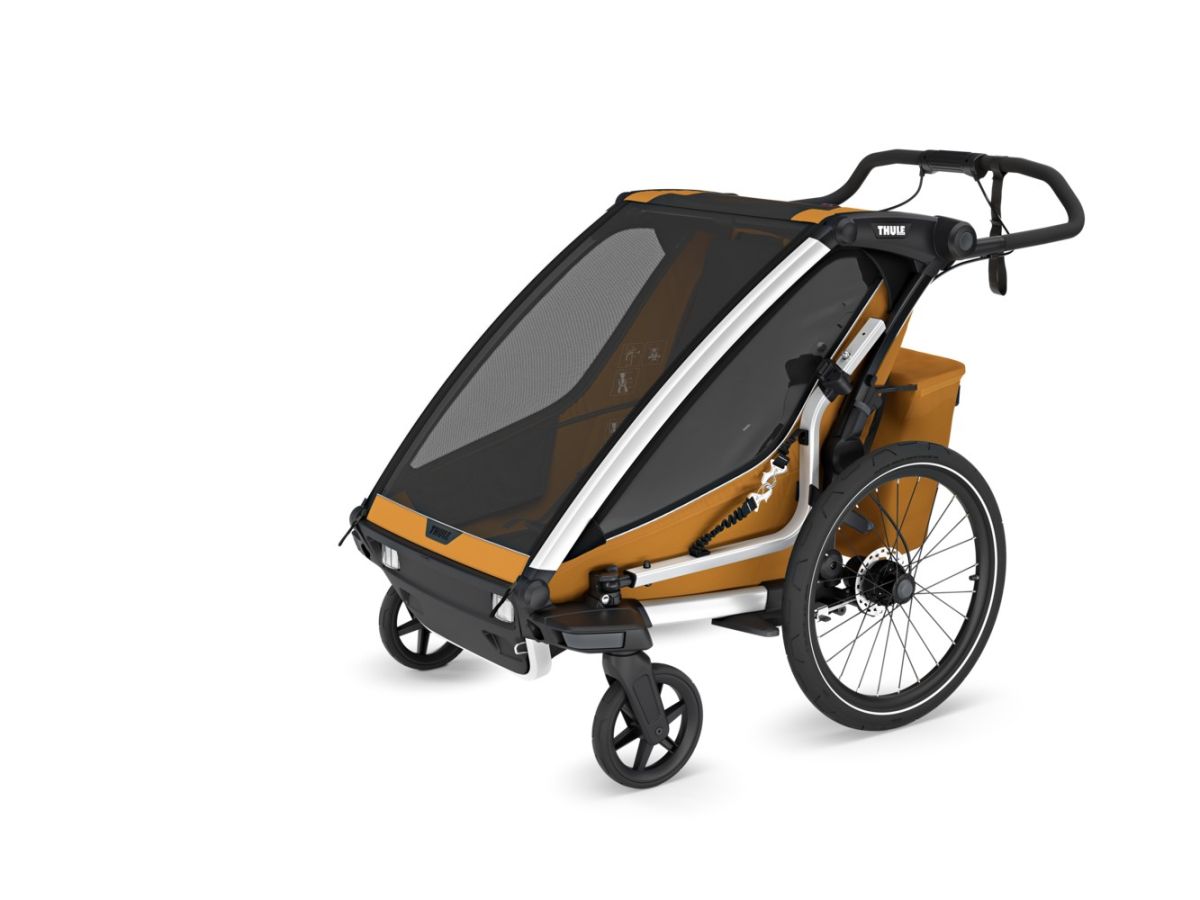 Náhled produktu - Thule Chariot Sport 2 G3 DOUBLE Natural Gold + bike set + kočárkový set + běžecký set