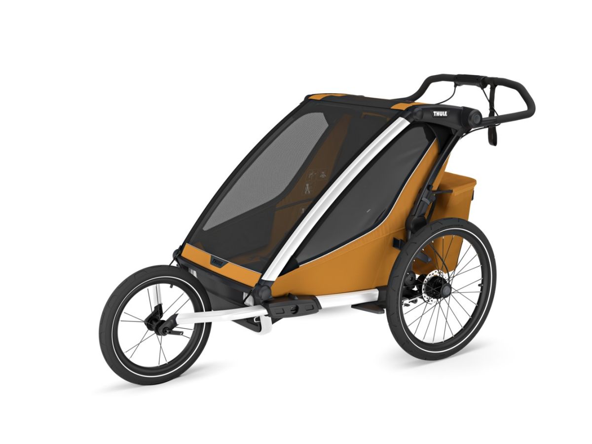 Náhled produktu - Thule Chariot Sport 2 G3 DOUBLE Natural Gold + bike set + kočárkový set + běžecký set
