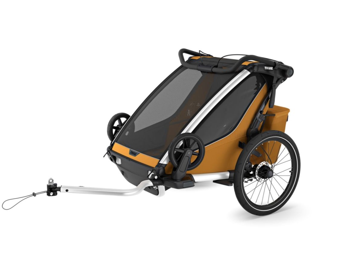 Náhled produktu - Thule Chariot Sport 2 G3 DOUBLE Natural Gold + bike set + kočárkový set + běžecký set