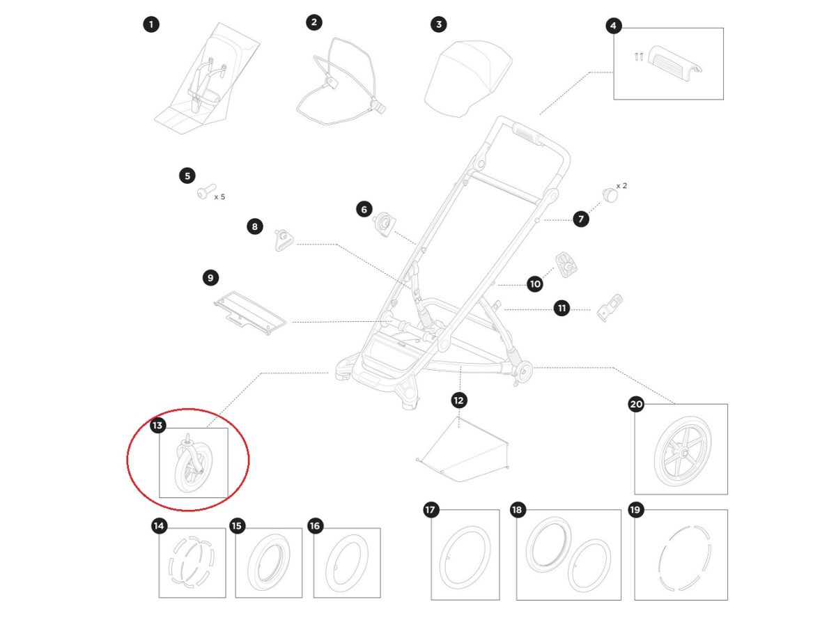 Náhled produktu - Front fork assembly - Thule Urban Glide 4 Thule 55116