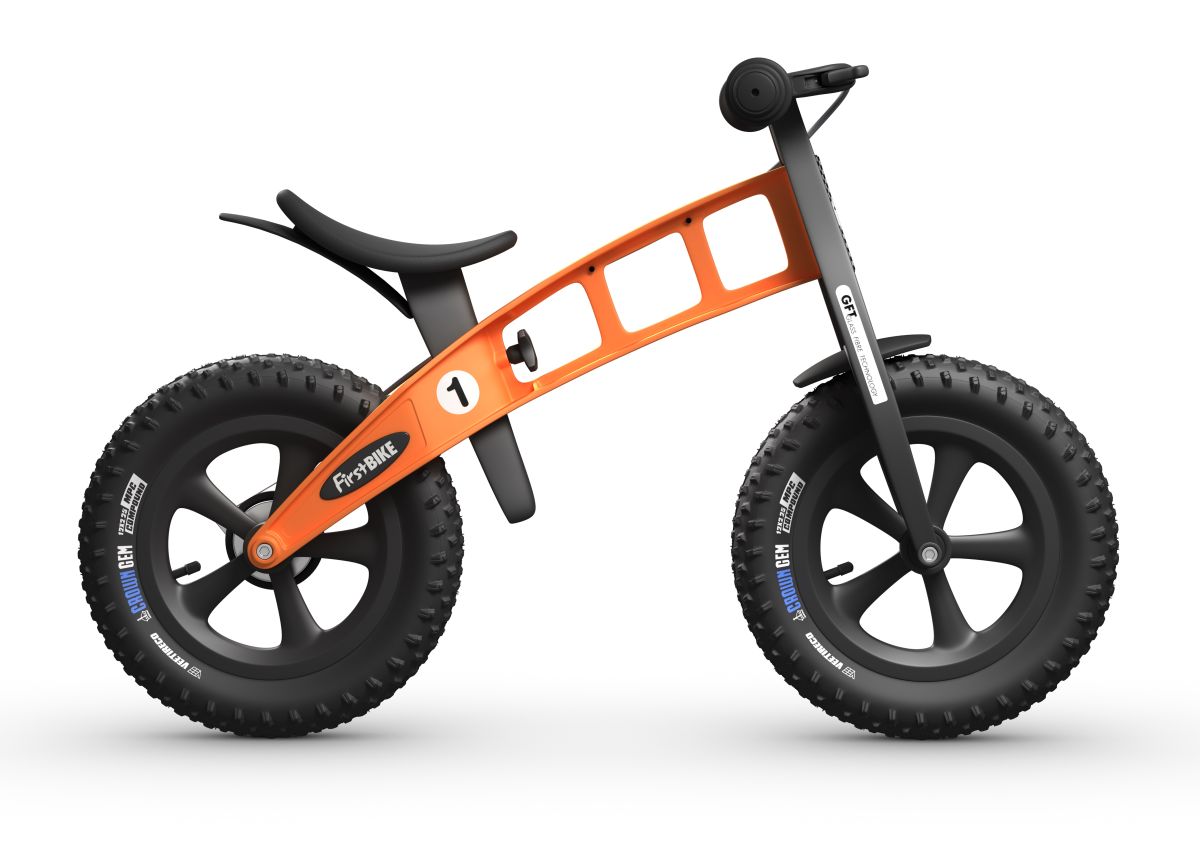 Náhled produktu - Dětské odrážedlo FirstBIKE FAT EDITION oranžové