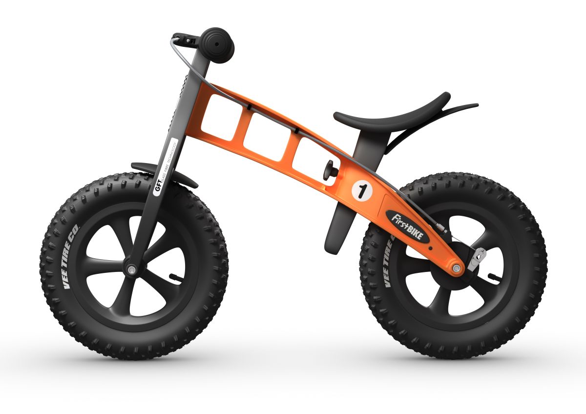 Náhled produktu - Dětské odrážedlo FirstBIKE FAT EDITION oranžové