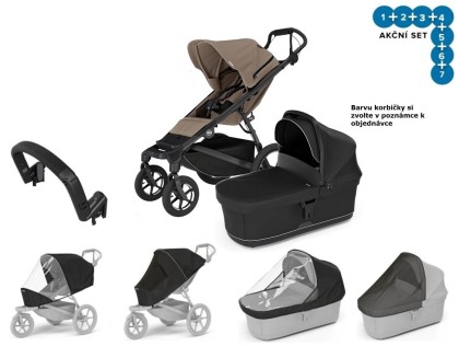 Thule Urban Glide 4 W T.Taupe + korba + pláštěnka + moskytiéra + madlo + plášt.korba + moskyt.korba + DOPRAVA ZDARMA