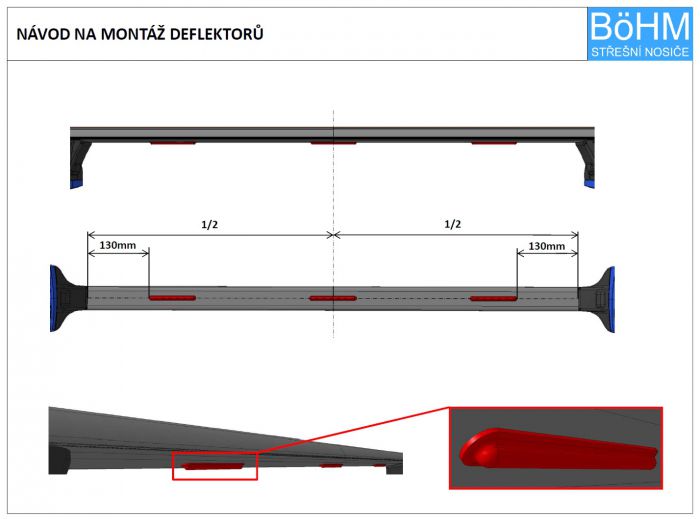 Náhled produktu - Deflektor aerodynamického hluku pro Alu nosiče (3ks)